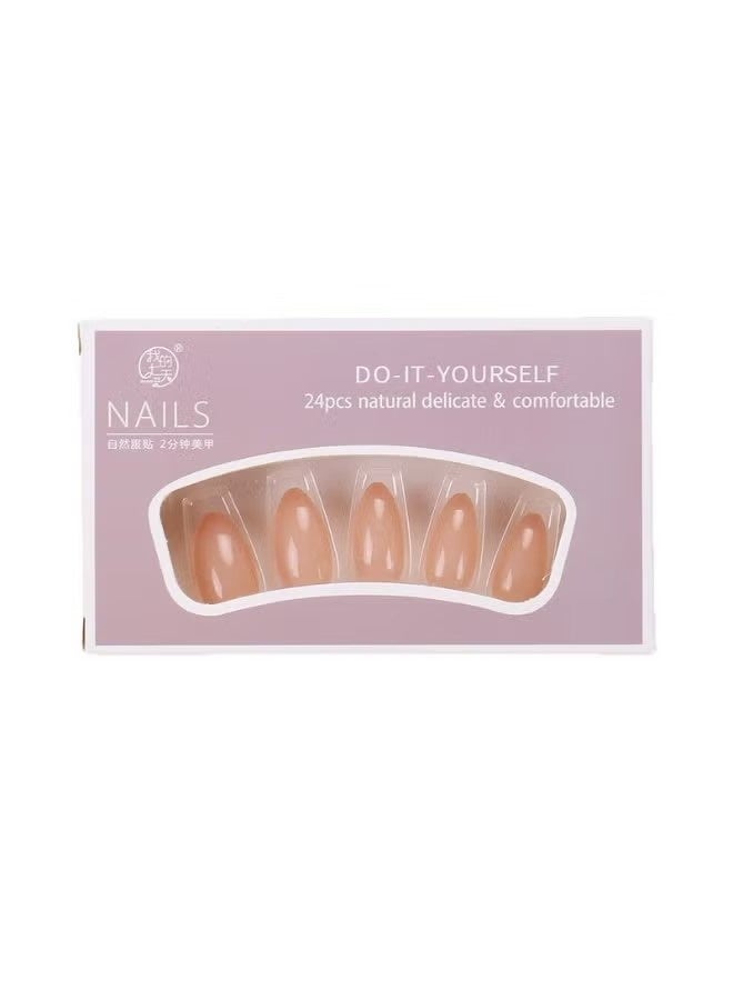 Happy D Instant Wear Luxury Press-on Nails – 24pcs Reusable Set – Nude Beige, Blush Pink & Chrome Gold – Salon Look at Home - Image 5