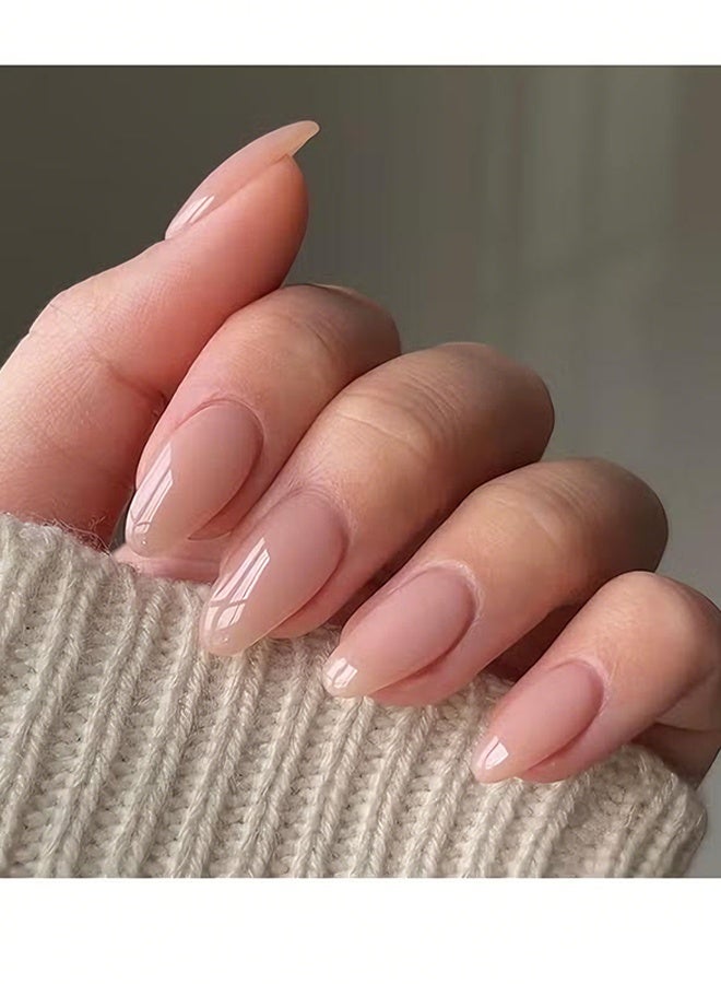 Happy D Instant Wear Luxury Press-on Nails – 24pcs Reusable Set – Nude Beige, Blush Pink & Chrome Gold – Salon Look at Home - Image 1