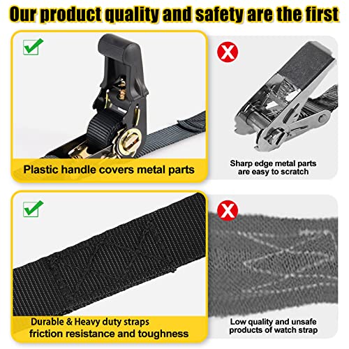 GAITWIN Endless Ratchet Tie Down Straps, Heavy Duty Nylon Tie Down Straps Without Hooks, Black Lashing Straps for Roof Rack, Motorcycle, Cargo, Truck Bed, Trailer, Kayak 2 Pcs (1" x 20Ft) - Image 3