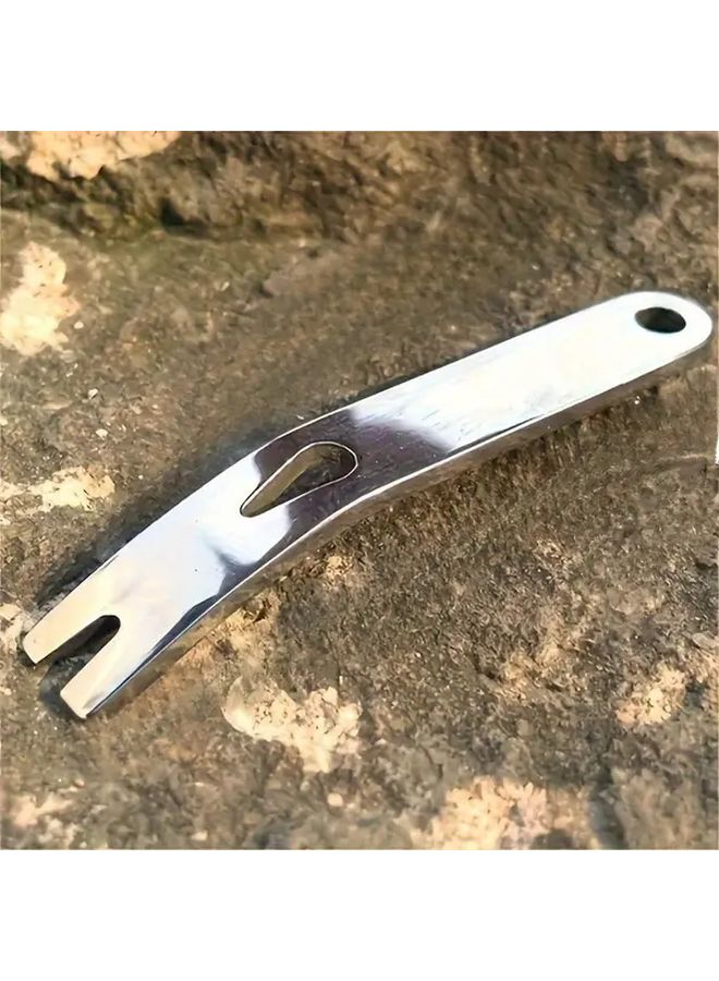 Portable Stainless Steel Mini Pry Bar Multi Tool Keychain 2 Pcs Survival Scraper - Image 4