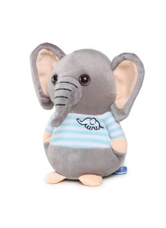 Webby Soft Animal Plush Elephant Toy 20Cm, Blue & Grey  - Image 1