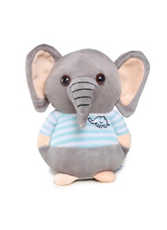 Webby Soft Animal Plush Elephant Toy 20Cm, Blue & Grey  - Image 2