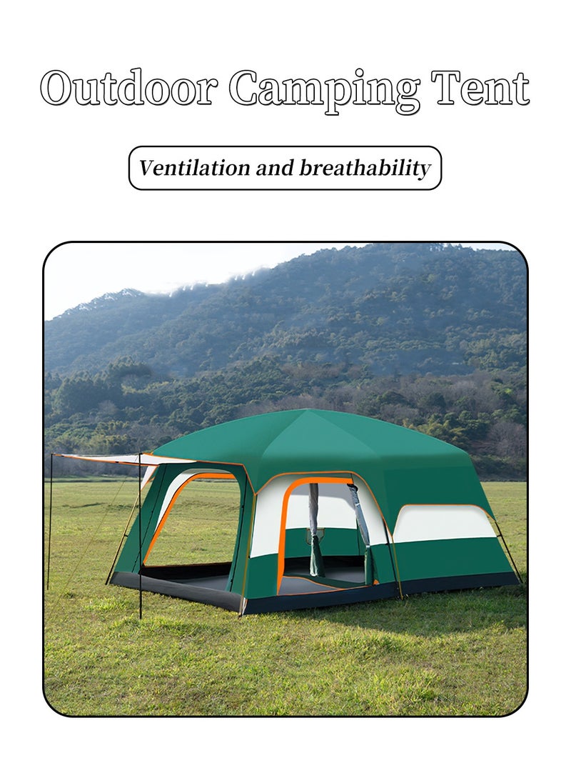 LEOKOR Camping Tent 8-12 Person, Outdoor Sports Travel Picnic Tent with 2 Rooms & 1 Living Room, Sunproof/Rainproof/UPF 50+ UV Protection Wind Resistant Tent with Carry Bag for Family Gathering Hiking Mountaineering, 430x305x200CM  - Image 2