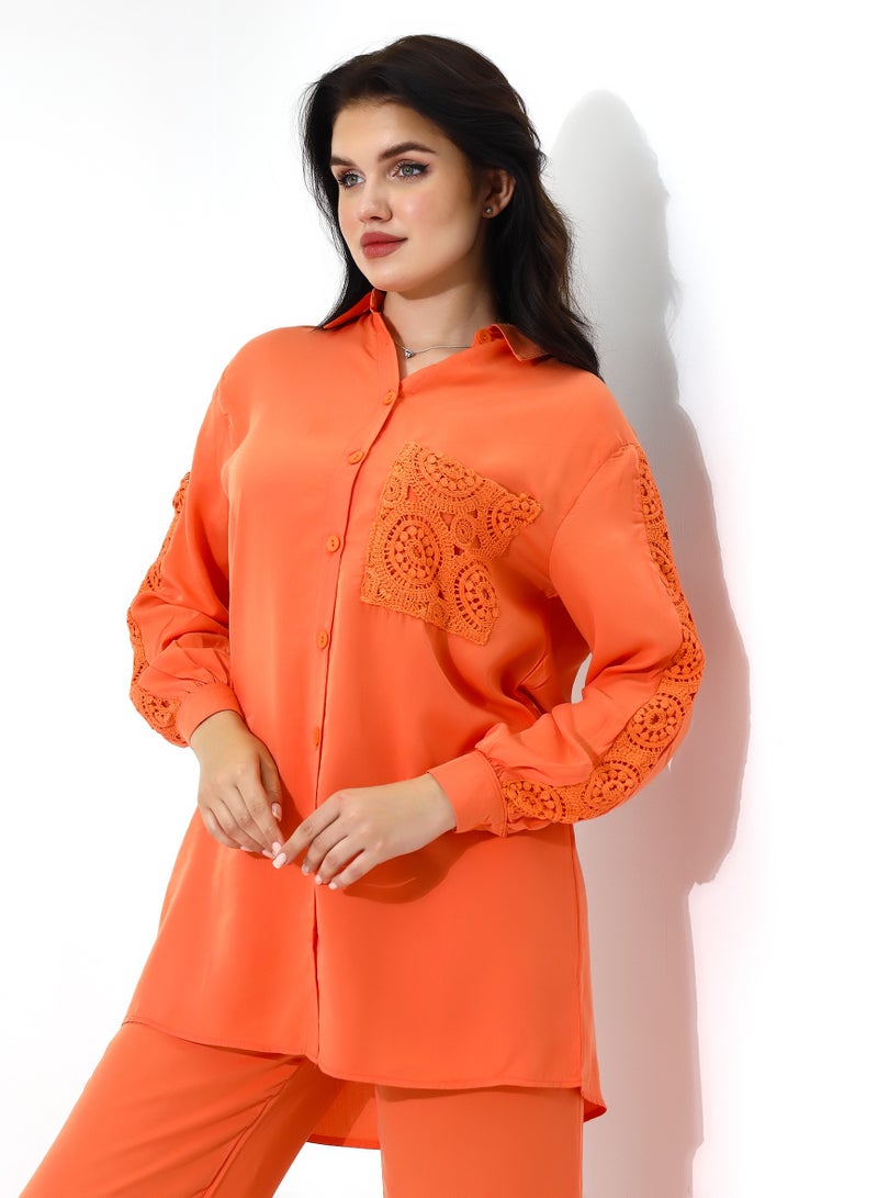 Elegant Blouse With An V-Neck And High Quality  - Image 1