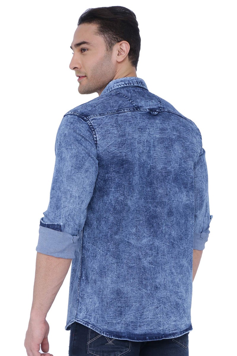 Kuons Avenue Men's Blue Casual Denim Shirt | Western Denim Shirt (KACLFS1348L_Blue_Large) - Image 2