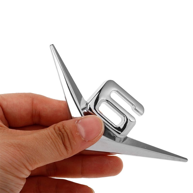 Silver Metal Car Badge Stickers 3D Large Displacement Emblems 2PCS for Vehicle Tail Body Decoration - Image 5