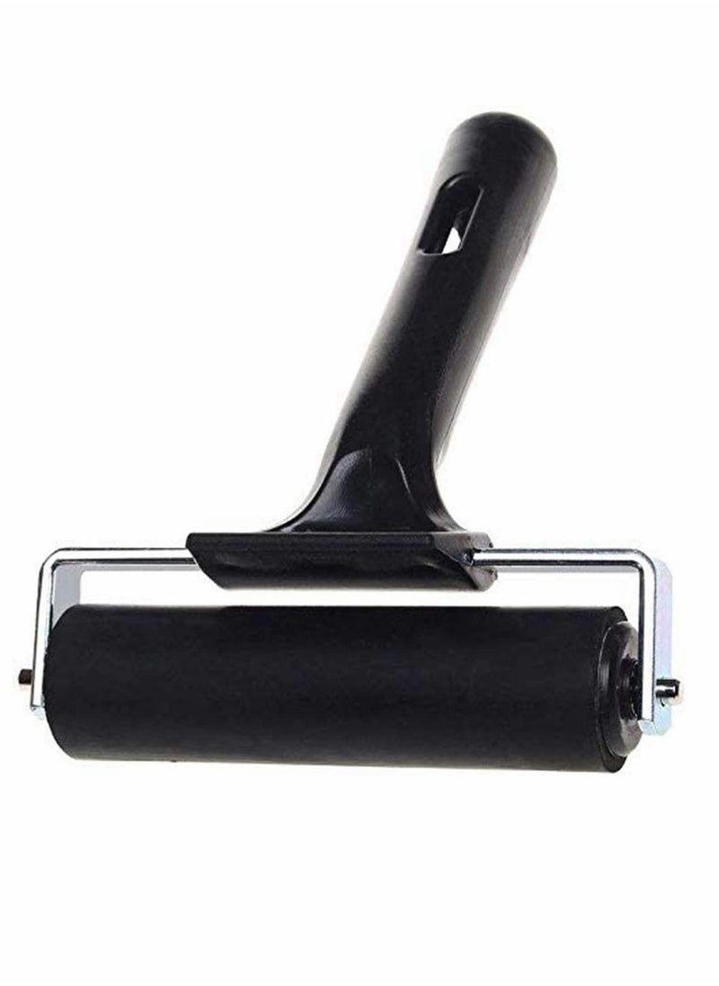 KASTWAVE Rubber Brayer Roller, Printing Ink Rubber Brayer Roller Paint Brush Black Ink Applicator Art Craft Oil Painting Tool for Printmaking Anti Skid Tape Construction  - Image 3