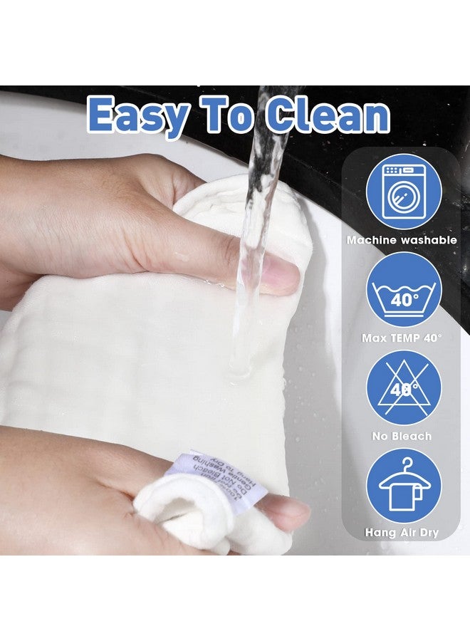 Reginary 30 Pack White Muslin Baby Bibs Bulk Adjustable 6 Layers Baby Bandana Drool Bibs for Boys Girls Newborn Cotton Soft Absorbent Muslin Burp cloth for Drooling and Teething - Image 4