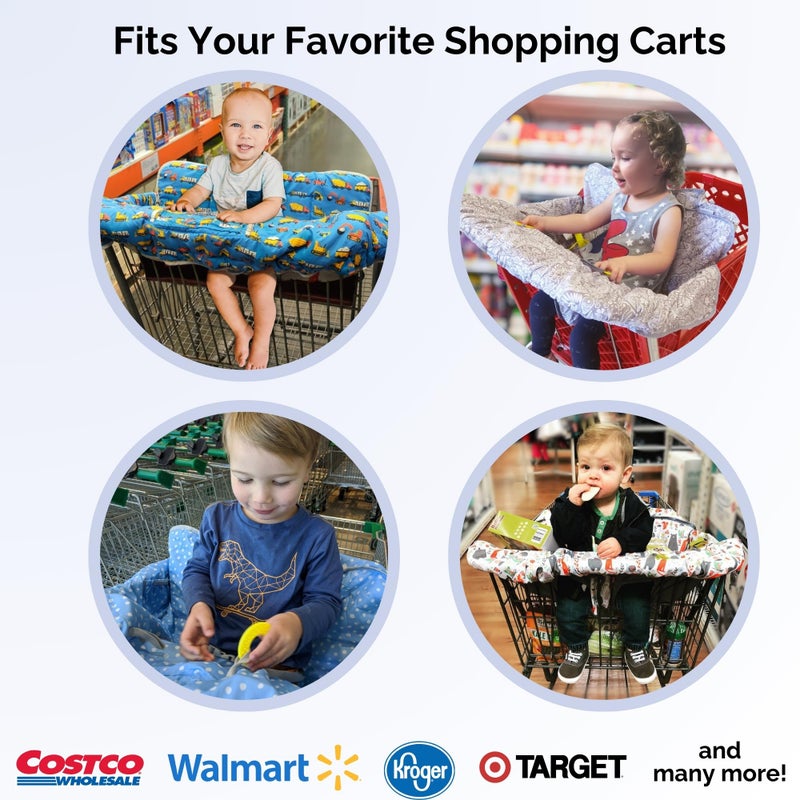 Suessie Shopping Cart Cover and High Chair Cover, Blue Dots - Image 4