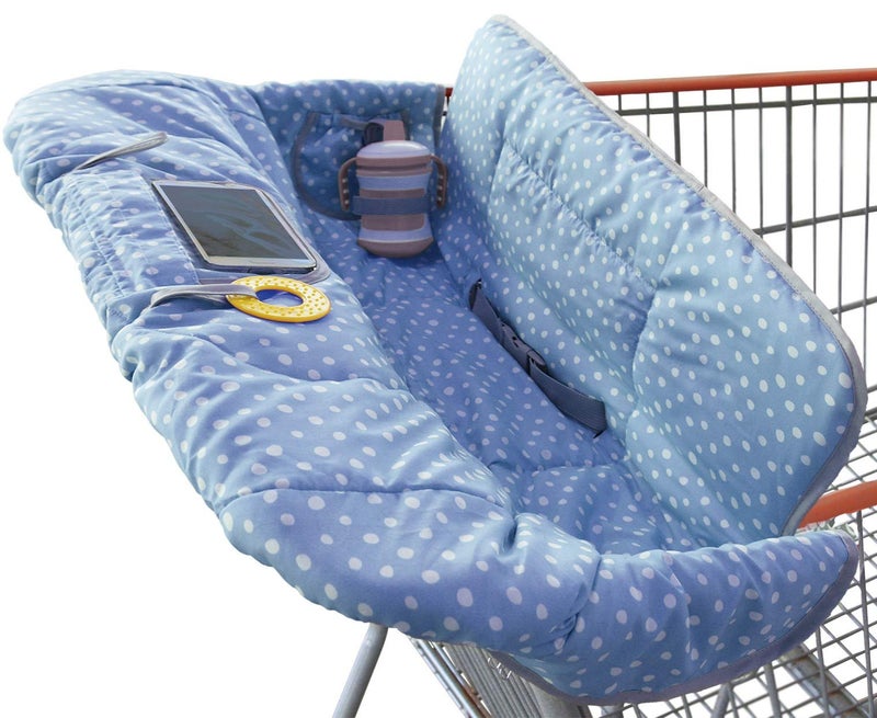 Suessie Shopping Cart Cover and High Chair Cover, Blue Dots - Image 1