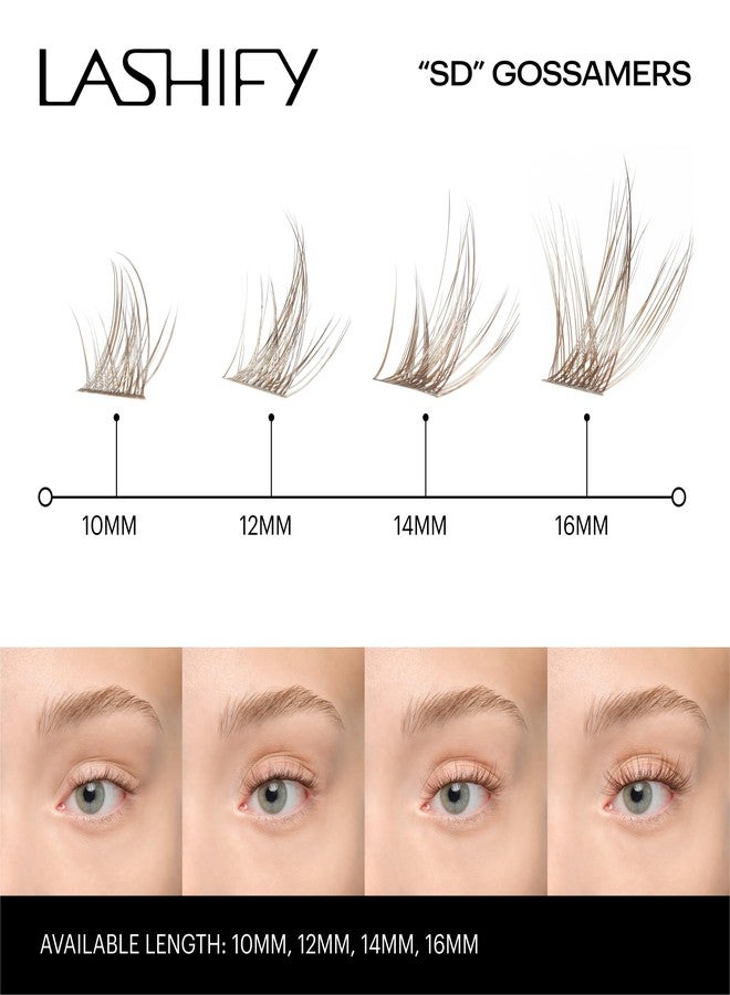 Lashify Stardust 14mm Gossamer DIY Eyelash Extensions Refill, The Multi-Length Multi Layered Lash, Thin Fibers of the Classic "C" Style, Chocolate Color, Easy False Lashes - Image 4