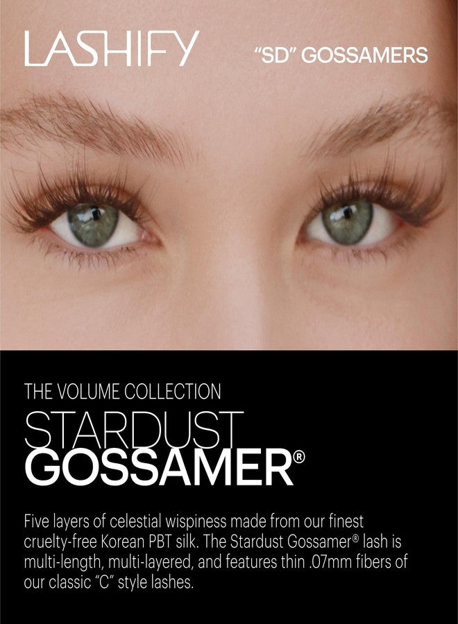 Lashify Stardust 14mm Gossamer DIY Eyelash Extensions Refill, The Multi-Length Multi Layered Lash, Thin Fibers of the Classic "C" Style, Chocolate Color, Easy False Lashes - Image 2