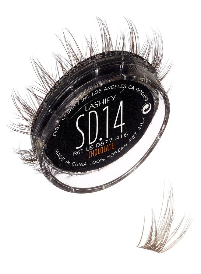Lashify Stardust 14mm Gossamer DIY Eyelash Extensions Refill, The Multi-Length Multi Layered Lash, Thin Fibers of the Classic "C" Style, Chocolate Color, Easy False Lashes - Image 1