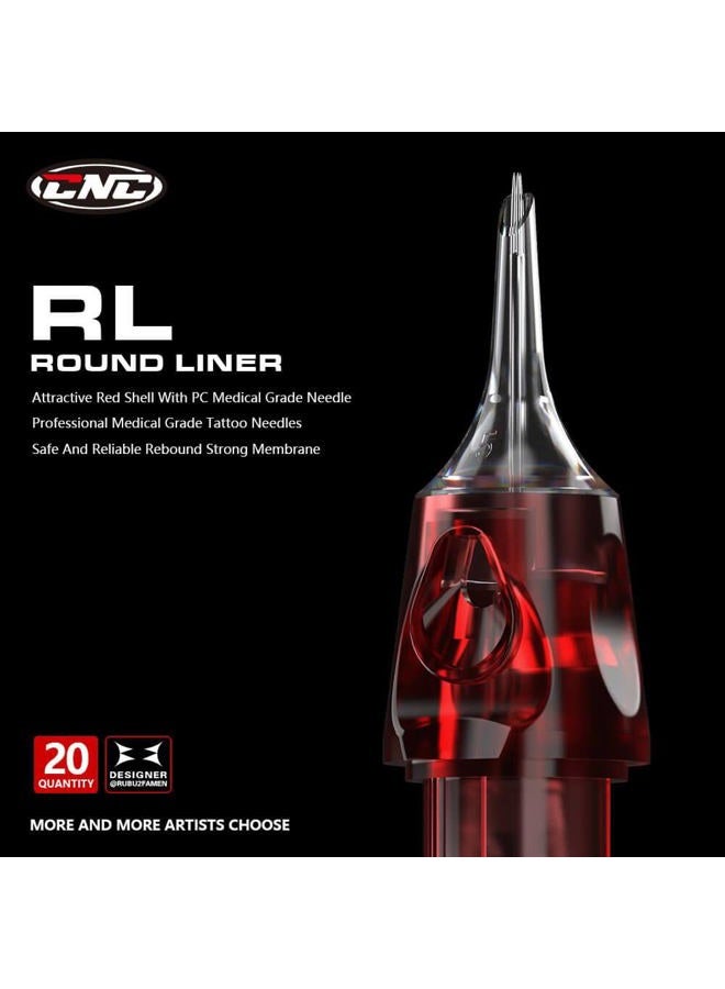 CNC 5RL Tattoo Needles Cartridge 20Pcs #10 Bugpin Disposable Needles Round Liner with Membrane EN04-20-1005RL - Image 4