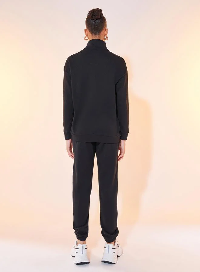 Take Two Solid Half-Zip Long Sleeve Sweatshirt & Joggers Co-Ord Set