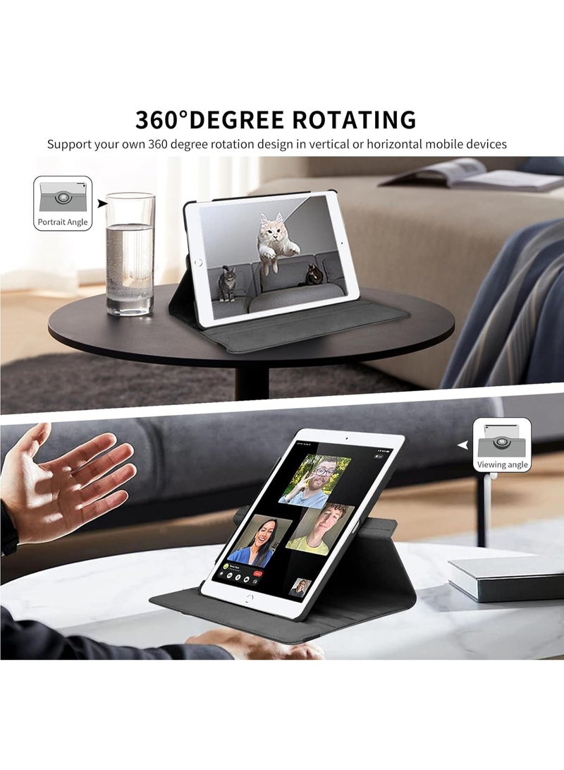 DUSALA 360 Degree Rotating Stand Auto Sleep Wake Folio Leather Smart Cover for iPad 10.2 inch - Image 4