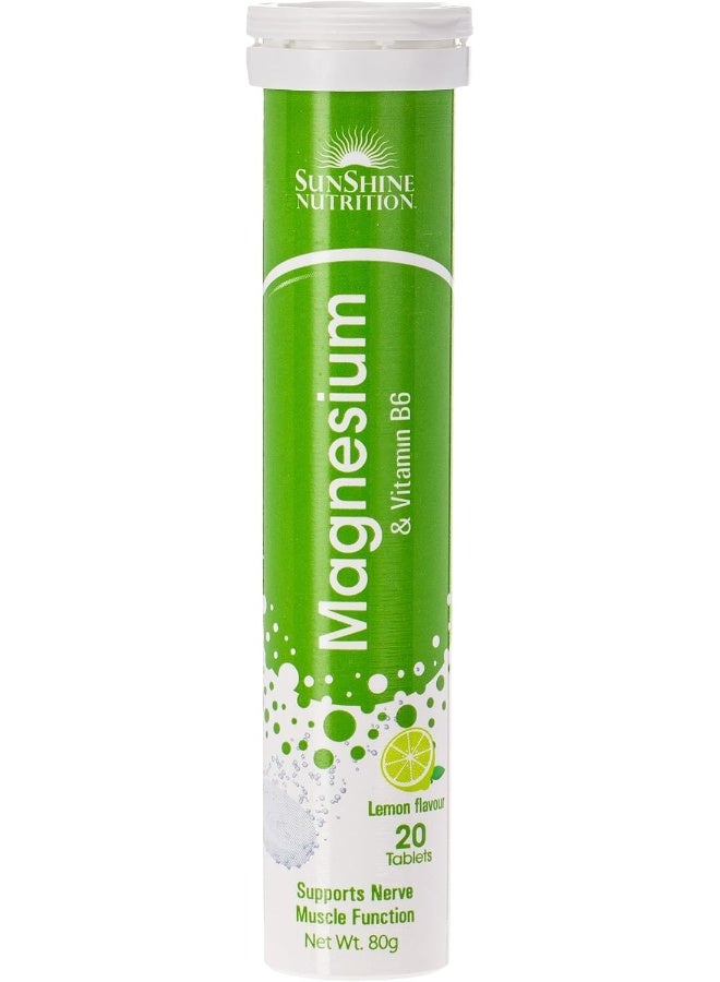 SUNSHINE NUTRITION Nutrition Magnesium With Vitamin B6 Effervescent Lemon Flavor 20 Tablets - Image 3