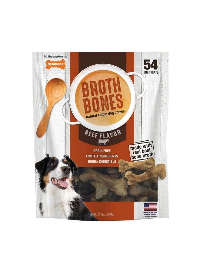Nylabone Beef Broth Bones Dog Treats (Net 54Count), 2.38 Lb - Image 1