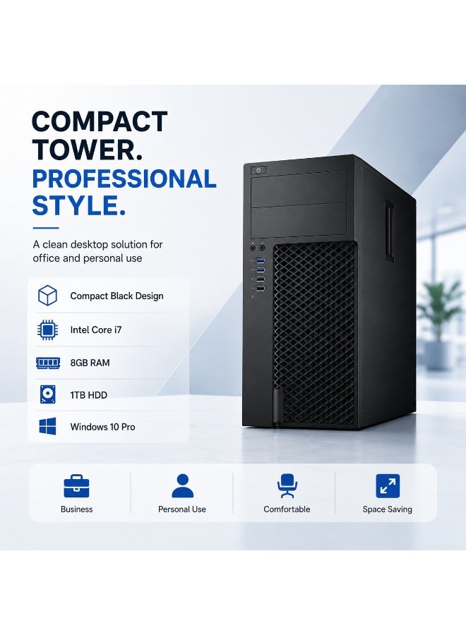 محطة عمل تاور 3620 معالج إنتل كور i7 رام 8 جيجابايت هاردسك 1 تيرابايت ويندوز 10 برو - Image 3