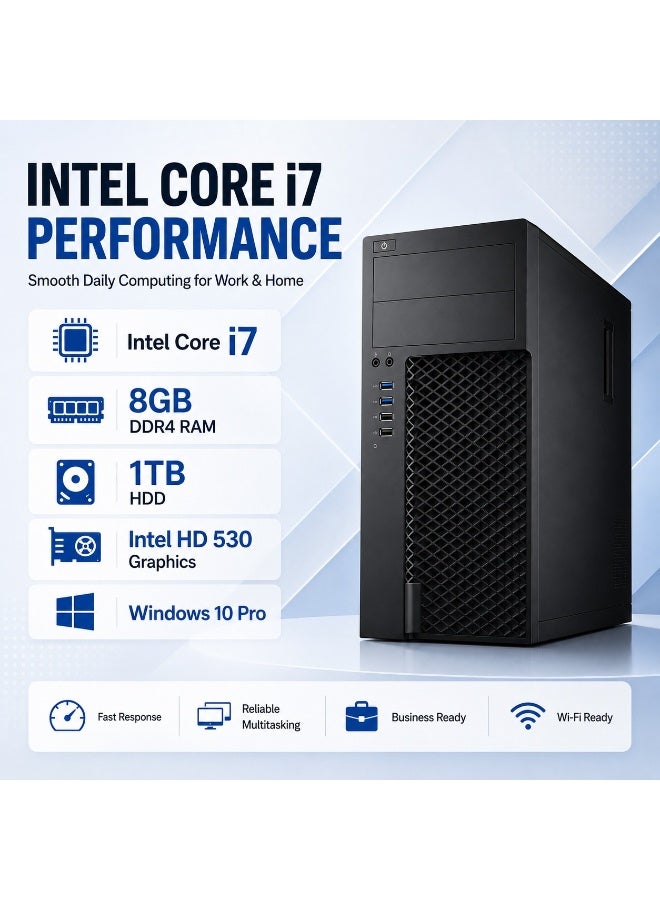 محطة عمل تاور 3620 معالج إنتل كور i7 رام 8 جيجابايت هاردسك 1 تيرابايت ويندوز 10 برو - Image 2