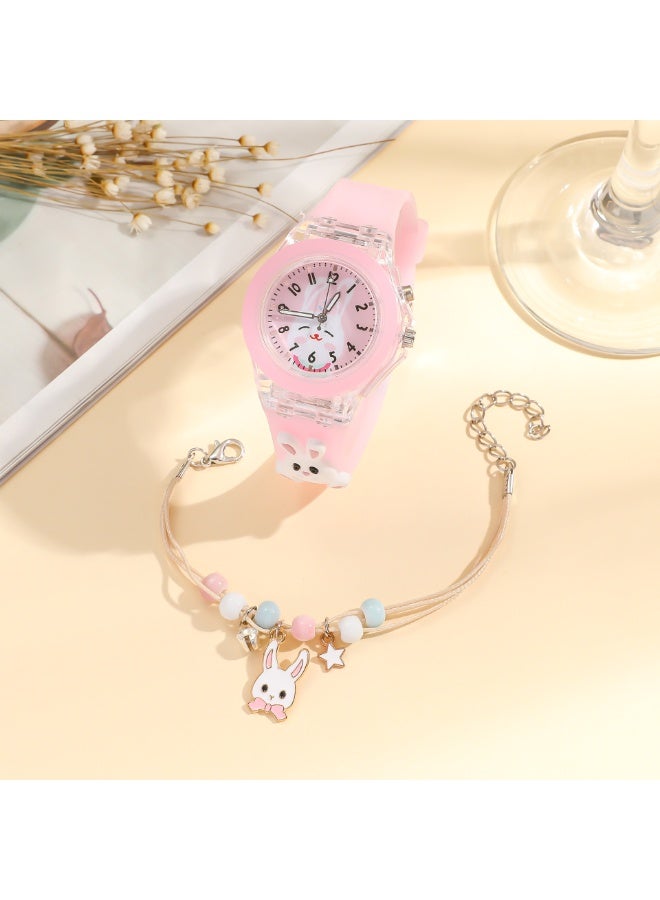 Mark Fairwhale Luminous Silicone Quartz Watch+Rabbit Bead Bracelet Set  - Image 3