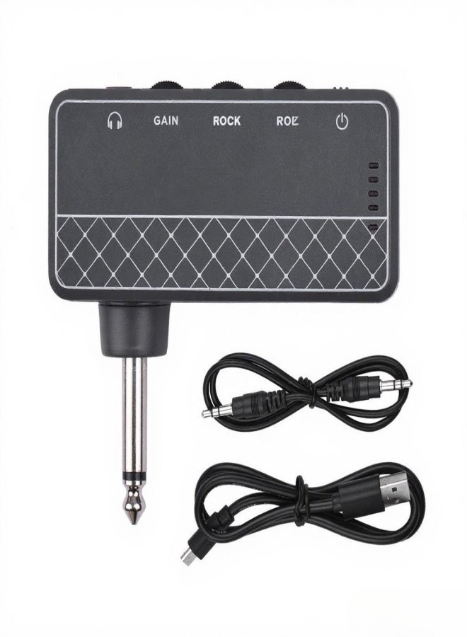 VITOOS ROCK Guitar Headphone Amplifier Amp 1/4 Inch Plug 3.5mm Headphone Jack& Aux In with Gain Tone Volume Contorls Built-in Rechargeable Battery - Image 2