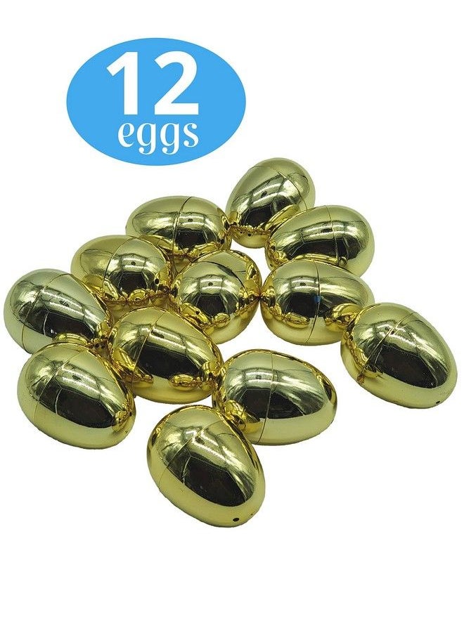 Fun Express Golden Metallic Eggs For Easter (12 Piece Pack) Party Supplies, Easter Basket Stuffers  - Image 4