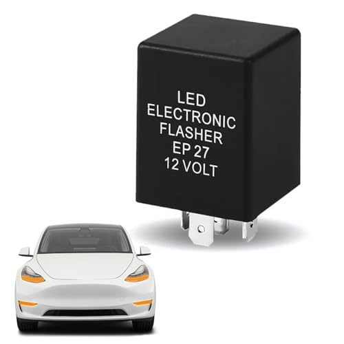 QKYS EP27 LED Flasher Relay 5Pin Flasher Relay for LED Turn Signal Electronic Indicator for Fixing Turn Signal Bulbs Hyper Flash Issue Compatible with Ford Dodge Chevrolet Lincoln Mazda Mercury - Image 1