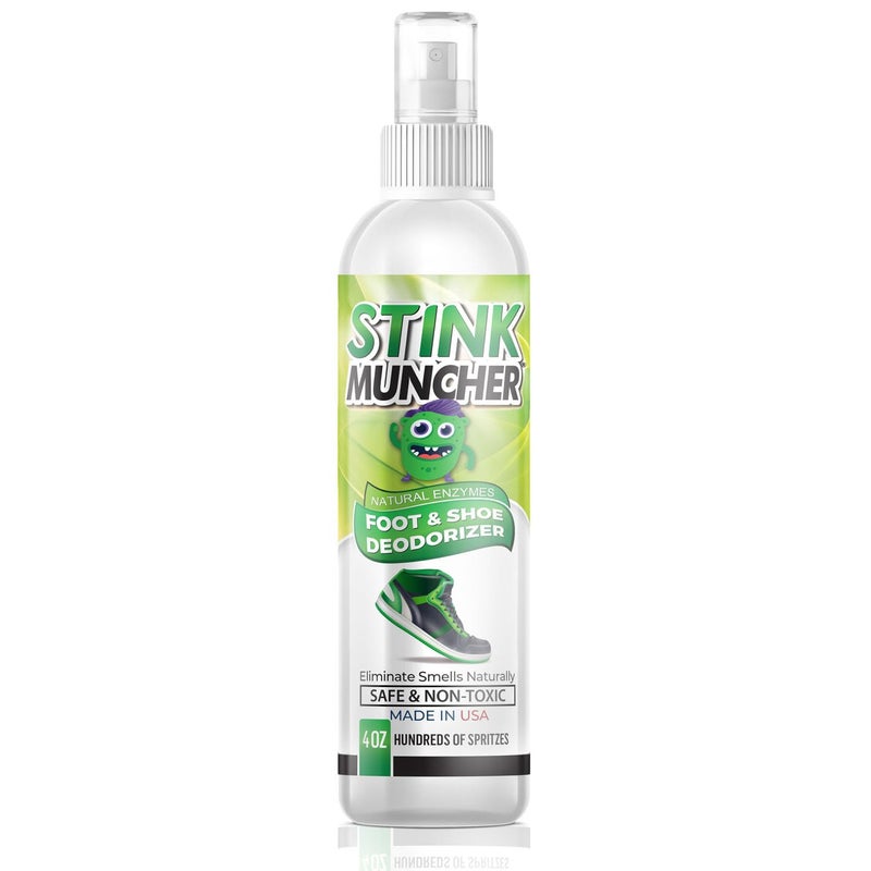 Life Miracle Stink Muncher Natural Enzyme Shoe Deodorizer Spray Foot Odor Eater Eliminator Freshener Wipe Out the Cause Of Smells At Their Source Made In the USA