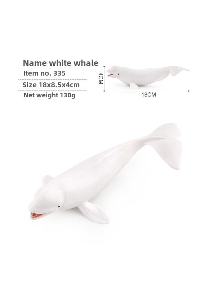Generic - Simulation Whale Shark Tiger Shark Marine Biological Model Deep Sea Prehistoric Ancient Deng's Fish Trilobite Animal Model-Color:PL127-335 White Whale 130g - Image 1