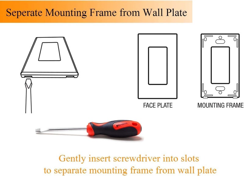 CLOUDY BAY in Wall Dimmer Switch for LED Light/CFL/Incandescent,3-Way Single Pole Dimmable Slide,600 Watt max,Cover Plate Included - Image 5