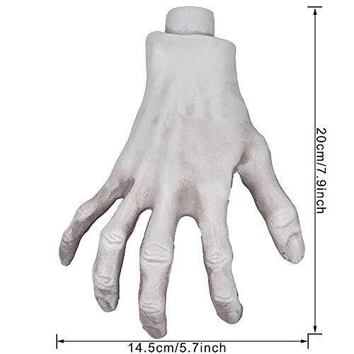XONOR Halloween Skeleton Hands - 1 Pair Realistic Plastic Skeleton Zombie Hands for Halloween Terror Scary Props Decorations - Image 4