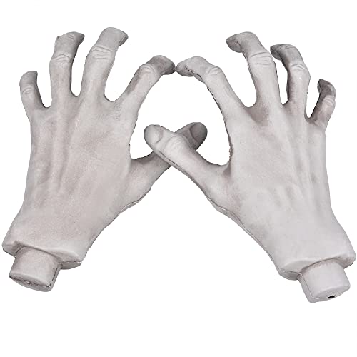 XONOR Halloween Skeleton Hands - 1 Pair Realistic Plastic Skeleton Zombie Hands for Halloween Terror Scary Props Decorations - Image 2