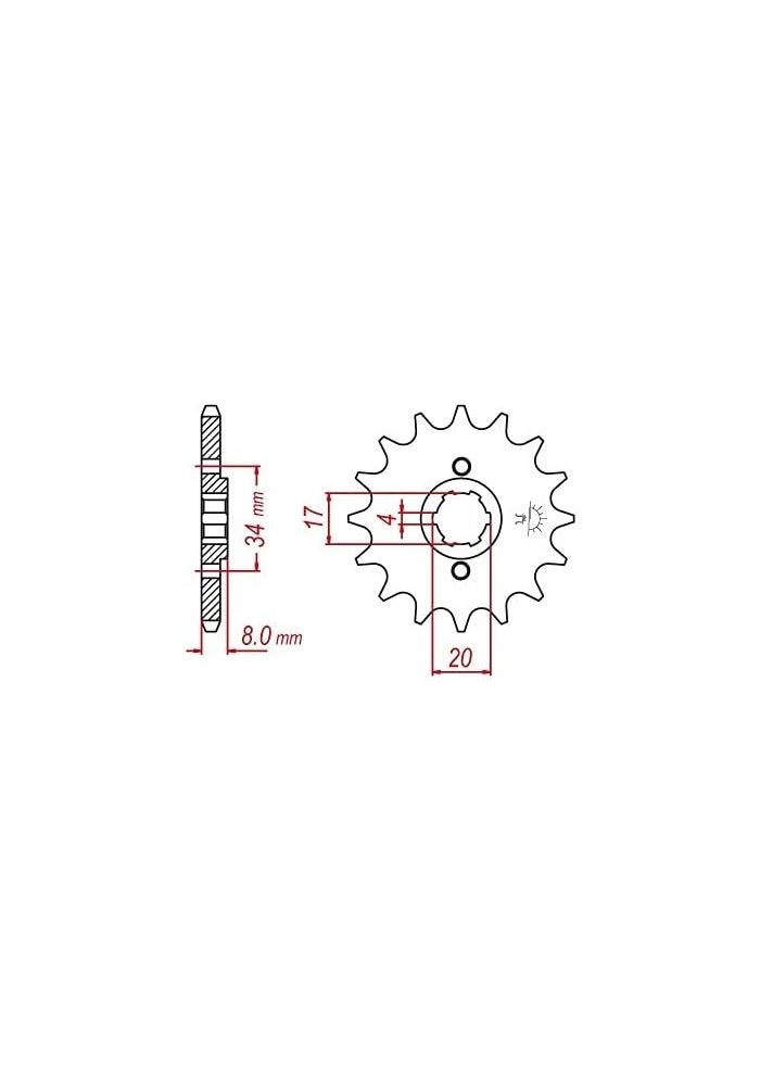 Wivplex 520 13T Motorcycle Front Sprocket - Image 2