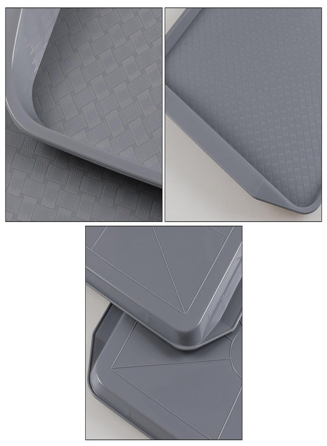 Callyne 12-Pack Plastic Fast Food Trays, Cafeteria Serving Tray, Gray - Image 3