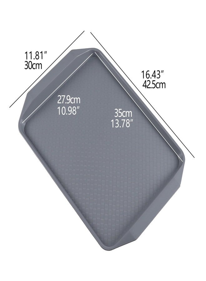 Callyne 12-Pack Plastic Fast Food Trays, Cafeteria Serving Tray, Gray - Image 2