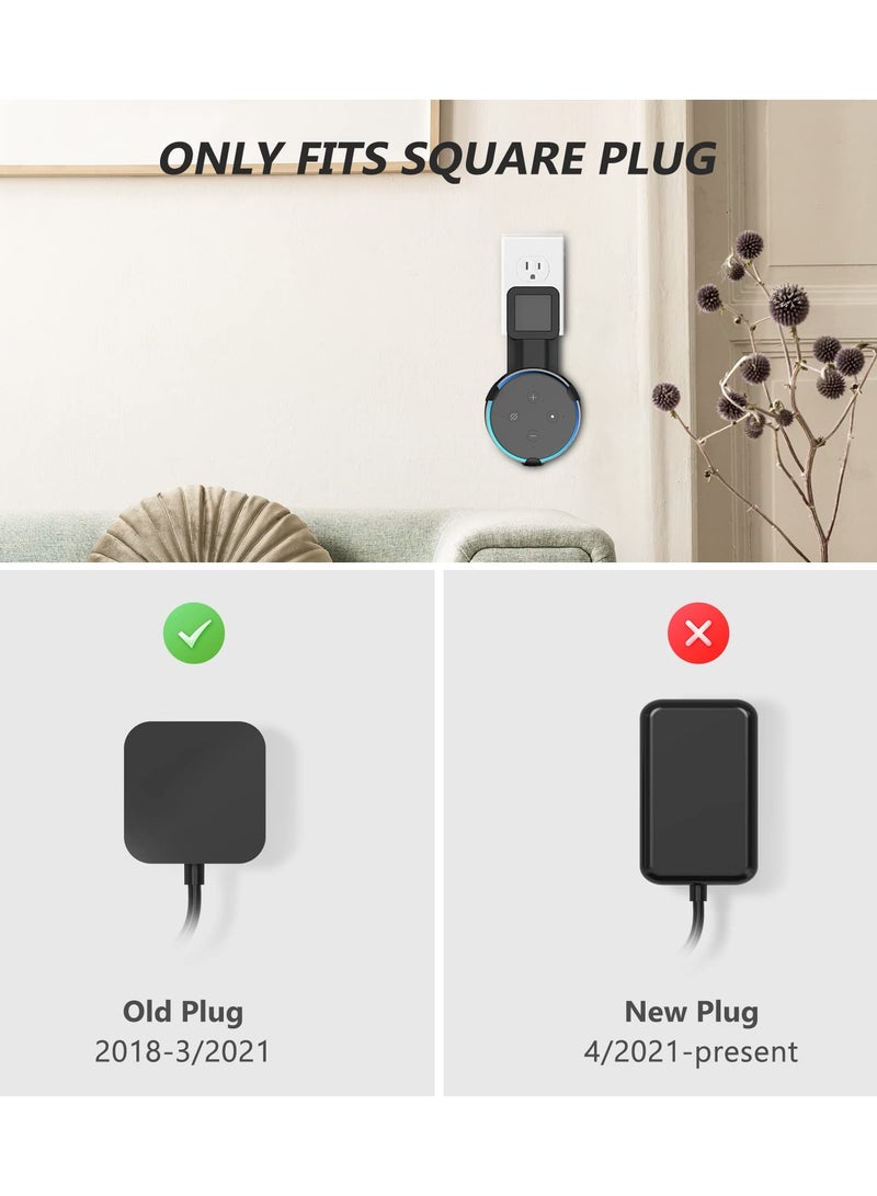 SYOSI 1PCS Smart Speaker Stand for Echo Dot 3rd Gen, Outlet Wall Mount Outlet Speaker Holder Plug-In Speaker Mount Echo Device Stand Echo Dot Accessory for Alexa with Cable Management, (AMM002-B) - Image 2