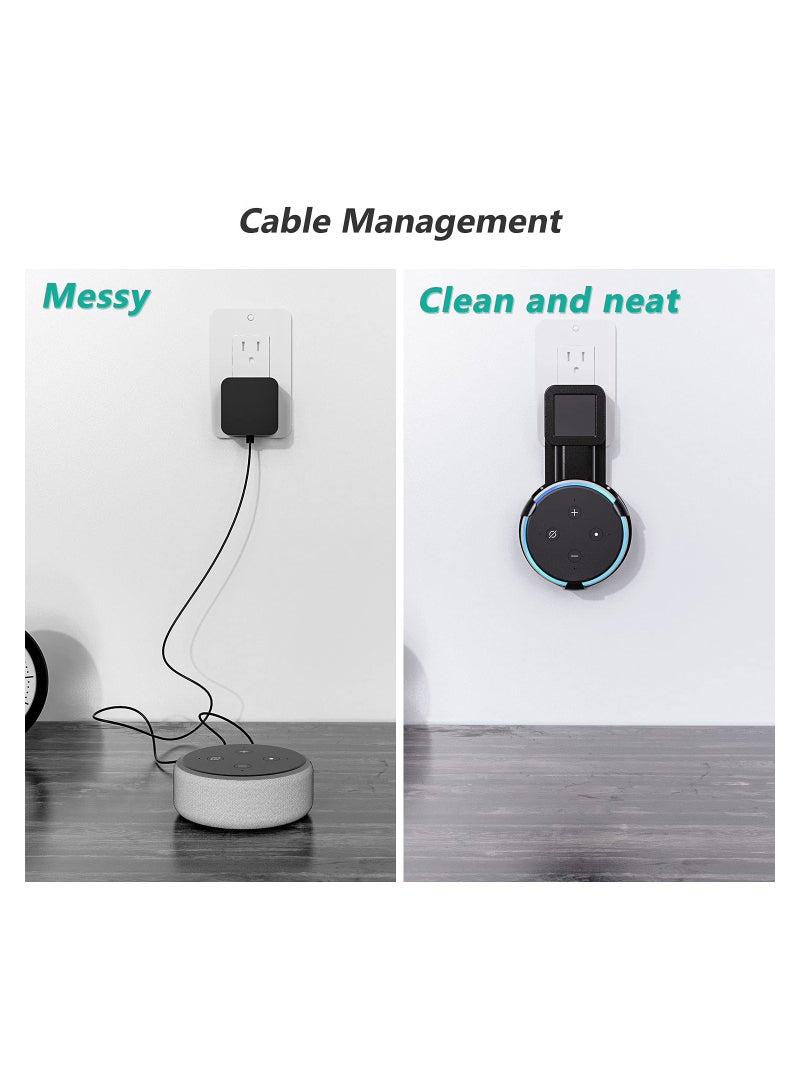SYOSI 1PCS Smart Speaker Stand for Echo Dot 3rd Gen, Outlet Wall Mount Outlet Speaker Holder Plug-In Speaker Mount Echo Device Stand Echo Dot Accessory for Alexa with Cable Management, (AMM002-B) - Image 3