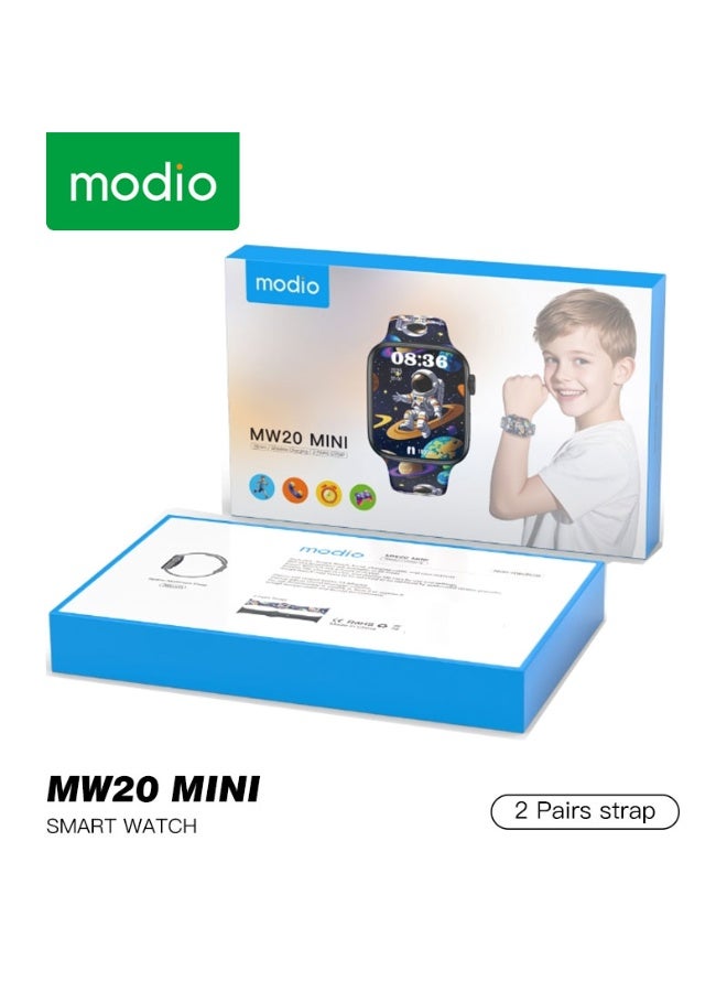 Modio MW20 Mini Kids Smartwatch With 36mm Display Wireless Charging and 2 Pair Straps Blue - Image 3