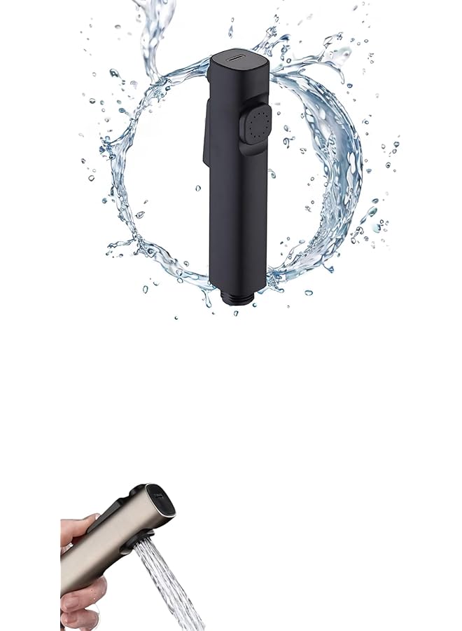 The Bros رشاش بيديه محمول أسود - رأس دش محمول ذو وظيفتين، ملحق صنبور حوض المطبخ، رشاش خفيف الوزن محمول لحمام - Image 1