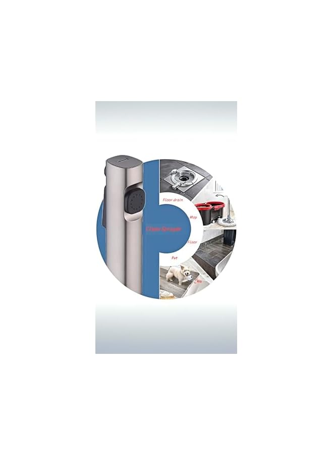 The Bros رشاش بيديه محمول أسود - رأس دش محمول ذو وظيفتين، ملحق صنبور حوض المطبخ، رشاش خفيف الوزن محمول لحمام - Image 2