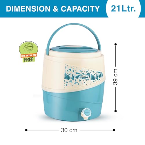 Trueware ICE Berg 22 Insulated Water Jug, 21 litres | Blue | PU Insulated | Food Grade | Easy to Carry | BPA Free | Ideal for Travel | Picnic | Homes | Office | Shops | Clinics | Extra Tap Free - Image 2