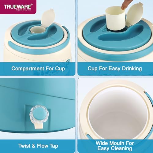 Trueware ICE Berg 22 Insulated Water Jug, 21 litres | Blue | PU Insulated | Food Grade | Easy to Carry | BPA Free | Ideal for Travel | Picnic | Homes | Office | Shops | Clinics | Extra Tap Free - Image 3