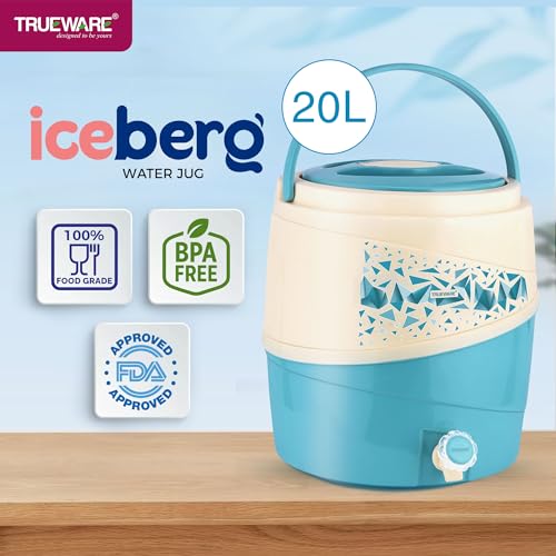 Trueware ICE Berg 22 Insulated Water Jug, 21 litres | Blue | PU Insulated | Food Grade | Easy to Carry | BPA Free | Ideal for Travel | Picnic | Homes | Office | Shops | Clinics | Extra Tap Free - Image 5