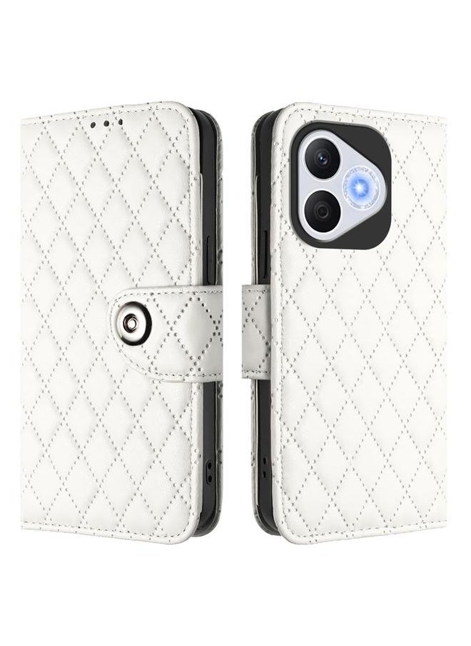 Green Tiger - Case For Honor 400 Lite Rhombic Texture Flip Leather Phone Case with Lanyard - Image 1