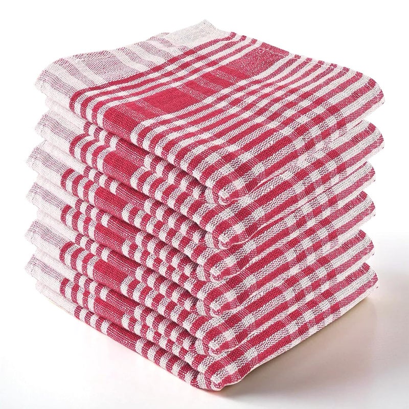 Kuber Industries Pack of 6 Cotton Kitchen ClothNapkins Fridge Table Kitchen Platform Cleaning Roti Napkins 16x26 Inches Pink - Image 1