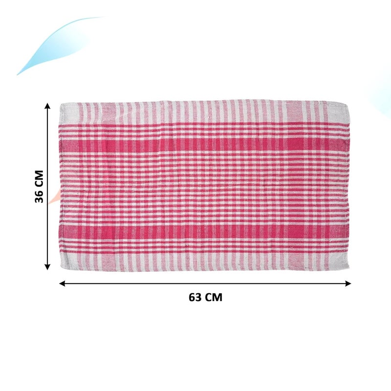 Kuber Industries Pack of 6 Cotton Kitchen ClothNapkins Fridge Table Kitchen Platform Cleaning Roti Napkins 16x26 Inches Pink - Image 3