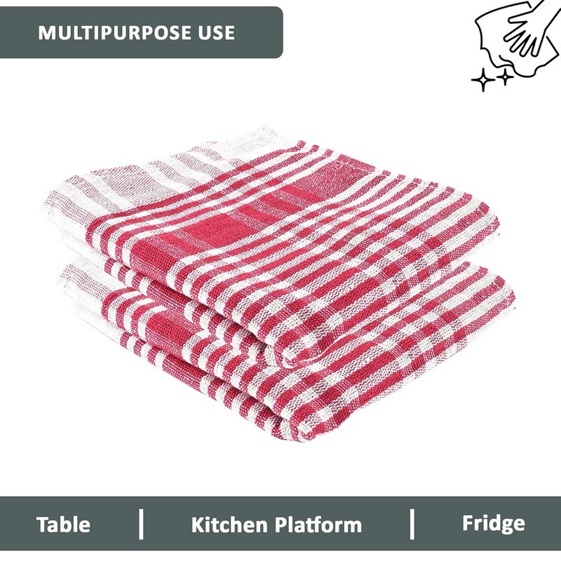 Kuber Industries Pack of 6 Cotton Kitchen ClothNapkins Fridge Table Kitchen Platform Cleaning Roti Napkins 16x26 Inches Pink - Image 5
