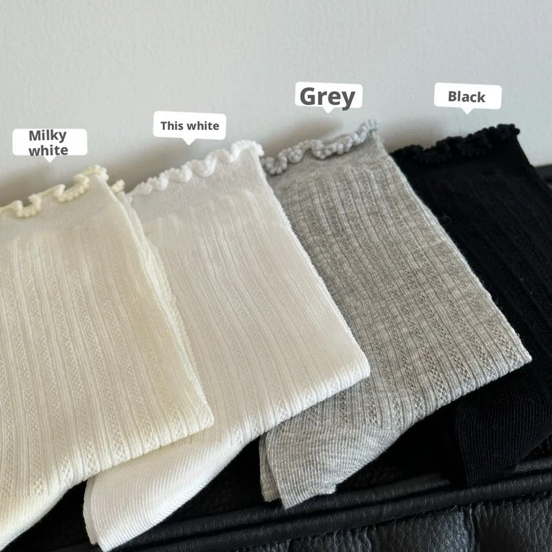 Fashion Hollow Mesh Mid-Calf Socks for Women - Image 1