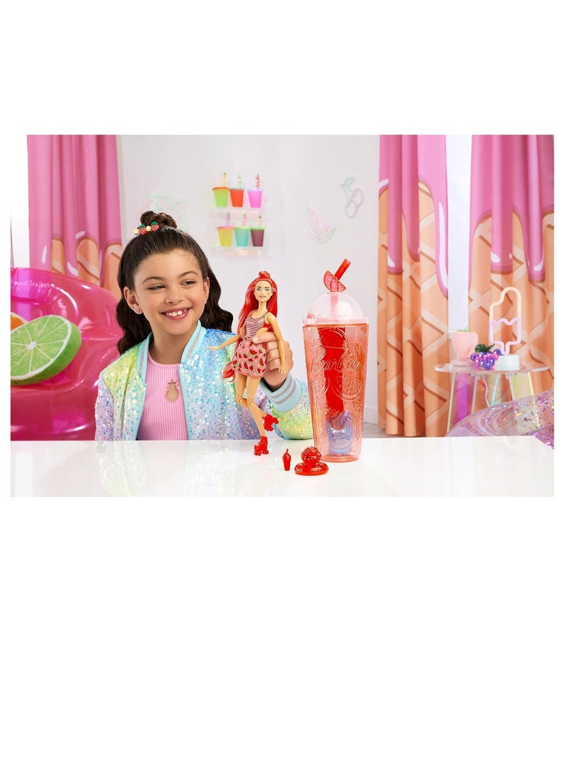 Barbie Pop Reveal Fruit Series Watermelon Crush Doll, 8 Surprises Include Pet, Slime, Scent & Color Change - Image 2